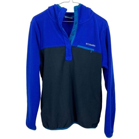 Columbia Women’s Black Blue Quarter Zip Pullover Fleece Top - Picture 1 of 6